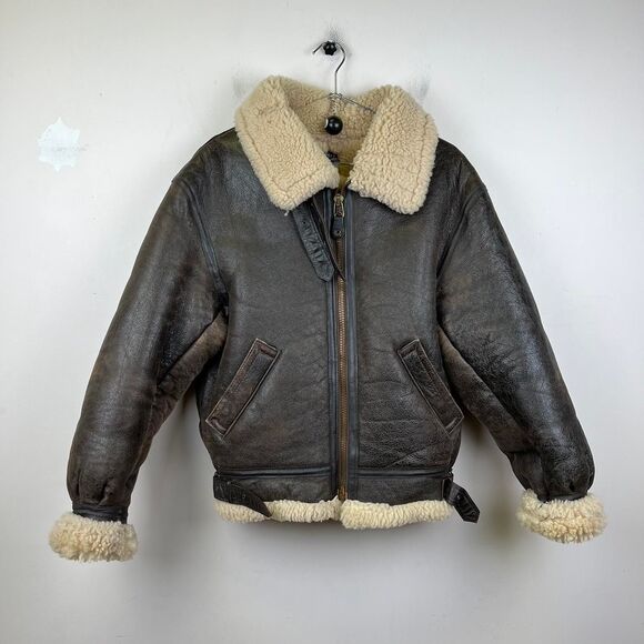 AVIREX B-3 Flight Jacket Shearling Leather Size Medium - Picture 1 of 8
